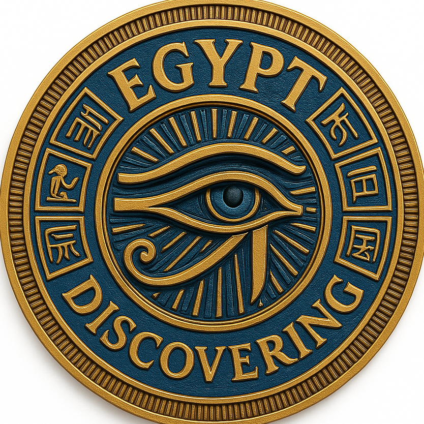 EgyptDiscovering official logo featuring the Eye of Horus symbol